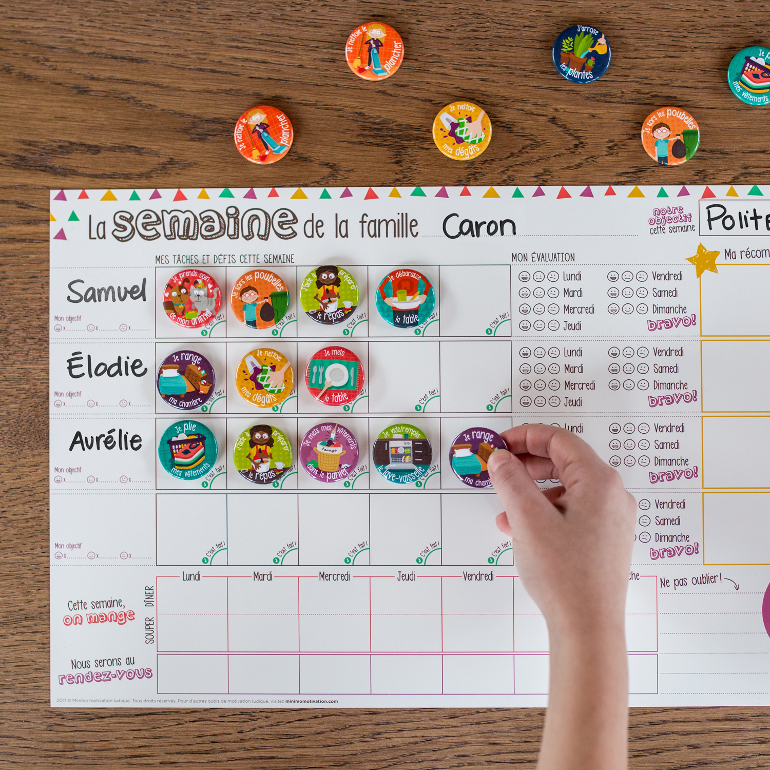 Planificateur de Semaine Montessori: Tableau Magnétique pour Enseignement  Organisé 